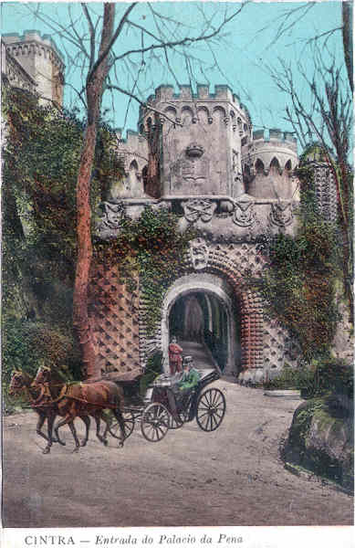 SN - Entrada do Palacio da Pena (2) - Edio da Tabacaria Ingleza - Dim. 140x90 mm - Carimbo Postal 08OUT1912 - Col. A. Monge da Silva (anterior a 1910)