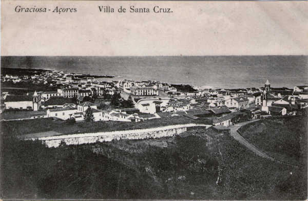 SN - Villa de Santa Cruz - Editor Papelaria Loureno, Angra do Heroismo - Dim. 140x89 mm - Col. A. Monge da Silva (c. 1910)