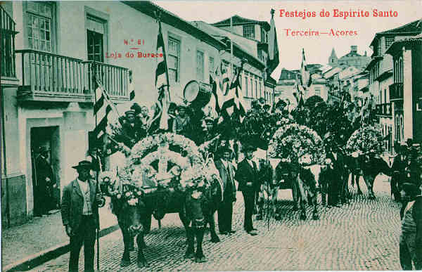 N 61 - Festejos do Espirito Santo - Edio da Loja do Buraco - Dim. 138x88 mm - Col. A. Monge da Silva (anterior a 1910)