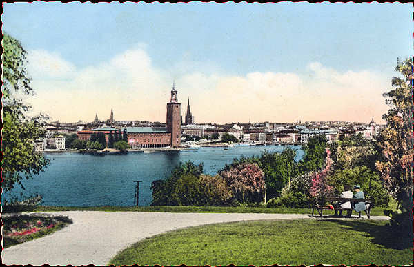 Nr 54/33 - Stockholm, Stadshuset fran sder (Cmara Municipal) - Editor Grafisk Konst - Dim. 13,7x8,9 cm - Carimbo Postal 1960 - Col. A. Monge da Silva
