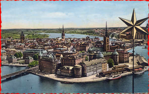 N 54/9 - Stockholm, Utsikt fran Stadshustornet - Editor Grafisk Konst - Dim. 13,7x8,9 cm - Carimbo Postal 1960 - Col. A. Monge da Silva