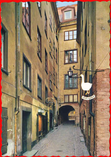 N 130/62 - Stockholm, Gasgrand (Bairro antigo) - Editor AB Grafisk Konst -  Dim. 14,7x10,4 cm - Usado em 1966 -  Col. A. Monge da Silva