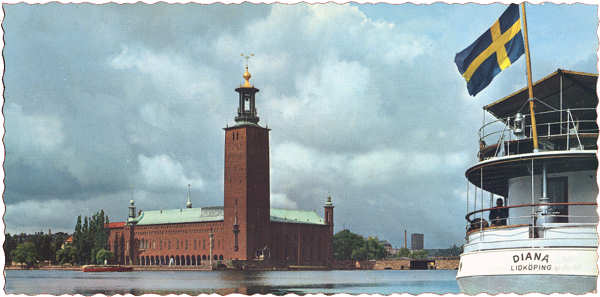 N 1130/4 - Stockholm, Stadshuset-4 (Cmara Municipal) - Editor AB Grafisk Konst - Dim. 21,1x10,3 cm - Carimbo Postal 1966 - Col. A. Monge da Silva