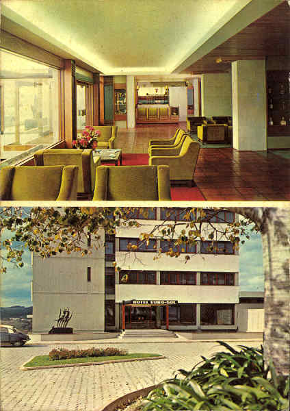 P. 4 - Hotel Euro-Sol. Leiria. Portugal - Foto Jorge Alves, tel. 714707, Lisboa - SD - Dim. 106x150 mm - Circulado em 1970 - Col. Graa Maia