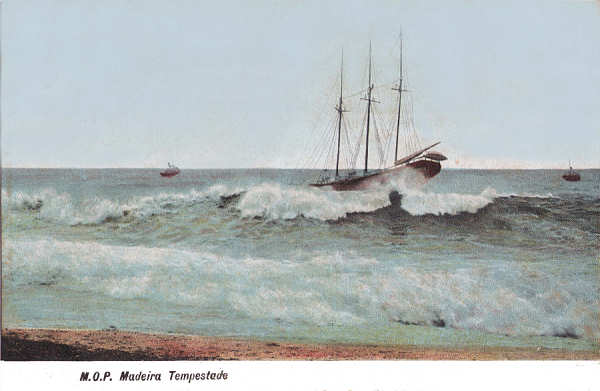 SN - Madeira, tempestade (1) - Editor M.P.O. - Dim. 140x93 mm - Col. A. Monge da Silva (c.1910)