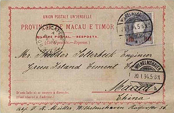 SN - Provncia de Macau e Timor - Edio ??? - Dim. ??x?? cm - Col. ??? - Circulado em 1894.