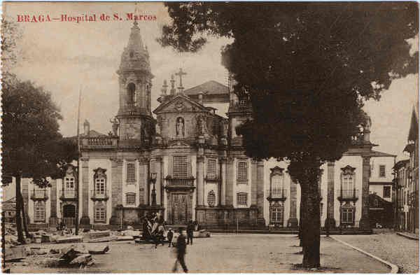 SN - BRAGA-Hospital de S. Marcos - Editor no indicado - SD - Dim. 8,9x13,8 cm. - Col. Jaime da Silva (Circulado em 1921)
