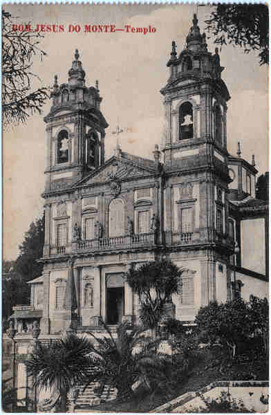 SN - BOM JESUS DO MONTE - Templo - Editor no indicado - SD - Dim. 8,9x13,8 cm. - Col. Jaime da Silva (Circulado em 1921)