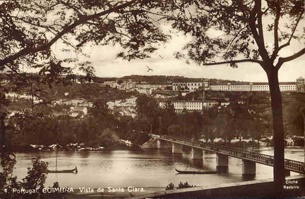 N 4 - COIMBRA. Vista de Santa Clara - Edio Havaneza Central. Clich Rasteiro Cerca de 1925 - Dim. 13,7x8,8 cm. - Col. A. Monge da Silva