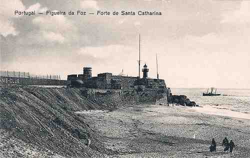 S/N - Portugal - Figueira da Foz - Forte de Santa Catarina (margens douradas) - S/D - Dimenses: 14,5x9,2 cm. - Col. Miguel Chaby.