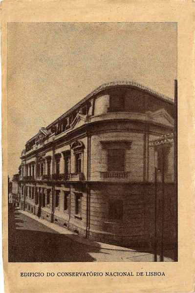 SN - LISBOA - Edificio do Conservatrio Nacional de Lisboa - Editor desconhecido - SD -  Dim 9,7x14,7 cm - Col Jaime da Silva (Circulado em 1918)