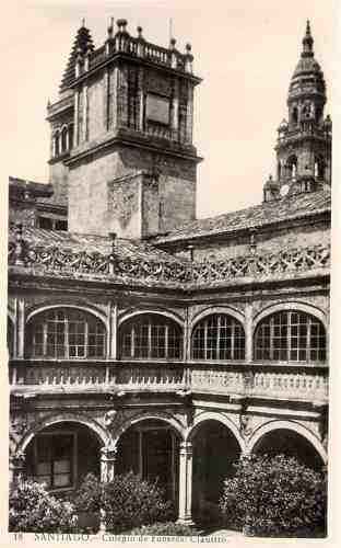 18.Santiago - Colegio de Fonseca: Claustro - Dimenses: 9x14,2 cm - Col. Henrique de Oliveira. 