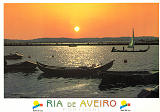 Ref AVR-0028, Ria de Aveiro ao pr do Sol, Costa de Prata, Ed. GRAFIPOST, tel. 214985760, (...), SD, Dim. 105x104 mm, Col. Nela d'Almeida,