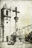 SN, AVEIRO (Portugal), Cruzeiro quatrocentista gtico-manuelino no adro da S. Desenho de 1949. Ed. ?, Impresso na TIPAVE, SD, Dim. 102x149 mm, Col. Nela d'Almeida.