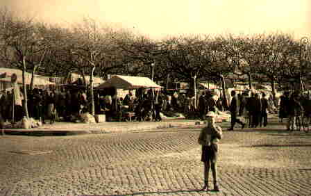 Aspecto da feira de Espinho, realizada todas as segundas-feiras, em 1953.