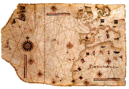 Carta nutica do sculo XIV.