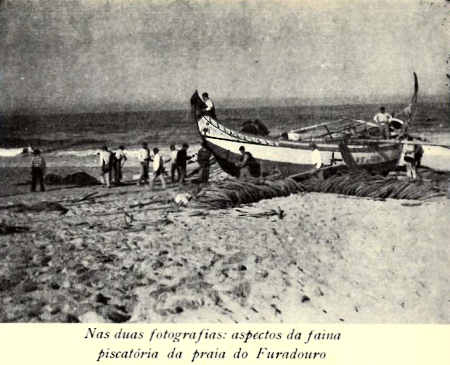 Aspectos da faina piscatria da praia do Furadouro