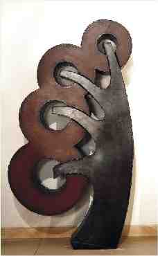 Roxunxuda - Chubby | Ao corten oxidado e envernizado - Oxidized and varnished steel | 140x80x25 cm. - 2005