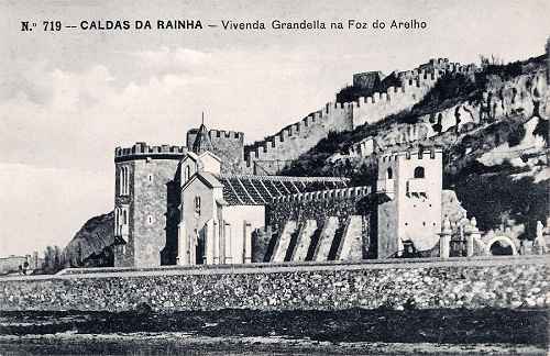 N. 719 - Caldas da Rainha - Vivenda Grandella na Foz do Arelho - Circulado em 1908 - Edio Alberto Malva - (1910) - Dimenses: 13,8x8,7 cm. - Col. Miguel Chaby.