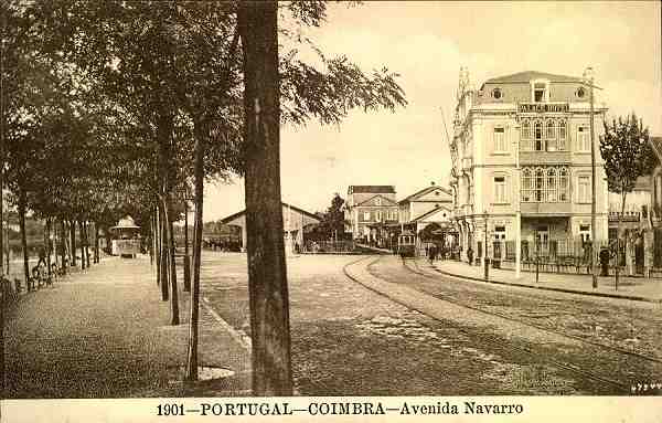 S/N - 1901-Coimbra: Avenida Navarro - Editor Alberto Malva, R. da Madalena, 23-Lisboa- 1901 - Dimenses: 13,8x8,7 cm. - Col. Aurlio Dinis Marta.