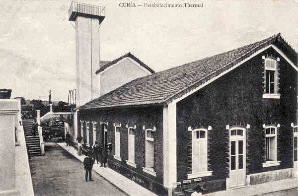 SN - CURIA - Estabelecimento Thermal - S. Editor - Dimens. 13.8x9.1 cm - Circulado em 1911 - Col. A Simoes (345).