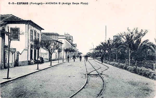 N 6-B - Espinho (Portugal). Avenida 8 (Antiga Serpa Pinto) - Ed. A. F. Porto - SD - Dim. 14x9 cm. - Col. M. Chaby.