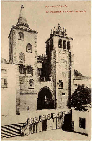 N 2 - EVORA-S - Ed. Papelaria e Livraria Nazareth - SD - Fototipia Barreira & Costa-Porto - Dim. 9x13,8 cm - Col. Jaime da Silva (Circulado em 1923).