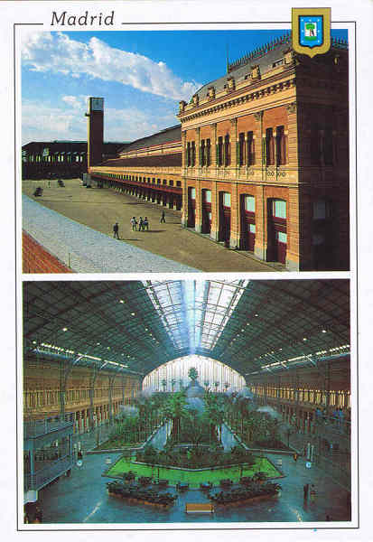 N 128 - MADRID. Estacin de Atocha - Ed. L.DOMINGUEZ, S.A.- Tel. 91/447 82 75 - MADRID. FISA - ESCUDO DE ORO, S.A. - Barcelona - Printed in Spain - SD - Dim. 10,2x14,7 cm  - Col. Manuel Bia(1990)