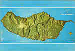 N. 98 - ILHA DA MADEIRA Mapa da ilha - Ed. PERESTRELLOS-PHOTOGRAPHOS Impresso da Noruega - SD - Dim. 14,7x10,3 cm. - Col. Ftima e Manuel Bia (1975).