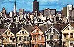 N C32455 - San Francisco - Quaint Victorian homes contrast with modern San Francisco skyline - Editor Smith Novelty Co, San Francisco - Dim. 14x9 cm - Col. Amlcar Monge da Silva (- Adquirido em 1979)