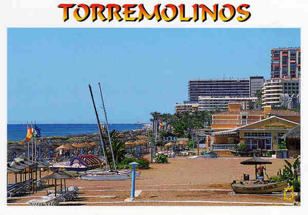 Ref 2 Torremolinos - Costa del Sol Praya del Bajondilo - Ed. L. Dominguez S.A.- Dim. 15x10,4cm - Col. Mrio Silva
