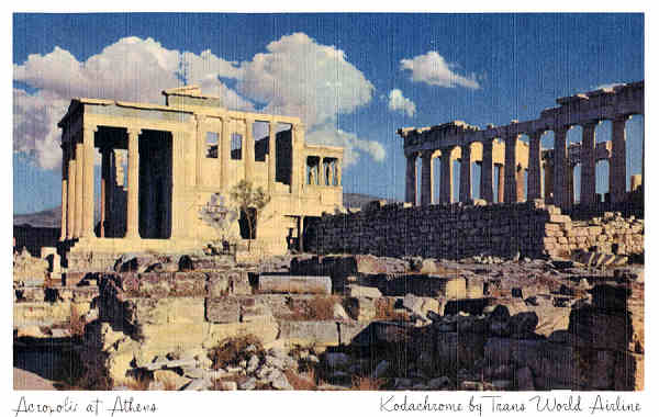 SN - Atenas, Acrpole (1) - Edio TWA, USA - Dim. 14,0x8,9 cm - Col. A. Monge da Silva (1948)