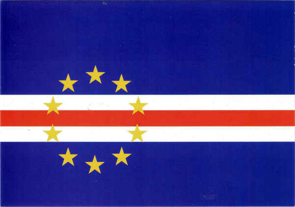 N. 81 - Bandeira da Repblica de Cabo Verde Capital: Praia; 4.033 Km2; 437.000 habitantes; linguagem: portugus - Ed. SODADE * Berlin - St Maria * sodade@t-online.de - SD - Dim. 16,1x10,3 cm - Col. Manuel Bia (2011)