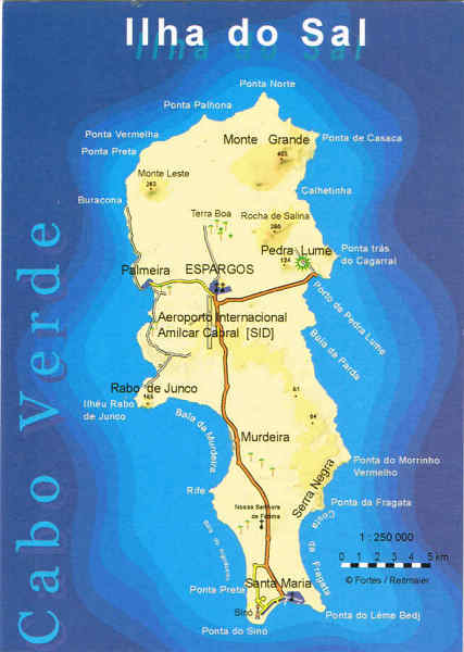 SN - Mapa SL  Ilha do Sal Cabo Verde - Ed. PiLu Bela Vista - tel +2382324267 - Cartografia: Dr. Pitt Reitmaier www.bela-vista.net - SD - Dim. 10,5x14,8 cm - Col. Manuel Bia (2011