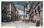 N 49716 - Gnova, Via XX Settembre - Edio S.C.A.F. - Dim. 14,1x9 cm - Circulado em 1929 - Col. A. Monge da Silva