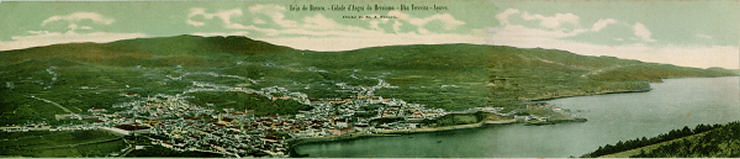 SN - Postal triplo com a vista da Cidade de Angra do Heroismo - Edio da Loja do Buraco, Clich do Sr. J.Franco - Dim. 417x89 mm - Usado em 01JAN1907- Col. A. Monge da Silva (c. 1905)
