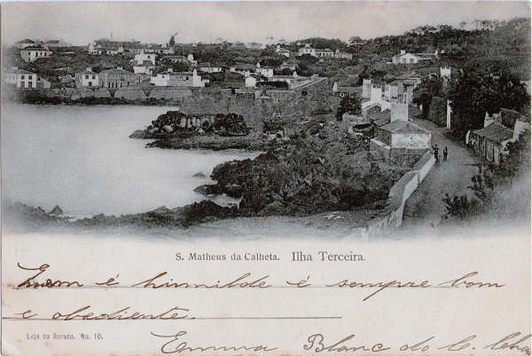 N� 10 - S. Matheus da Calheta. Ilha Terceira - Edi��o da Loja do Buraco - Dim. 136x88 mm - Col. A. Monge da Silva (c. 1905)