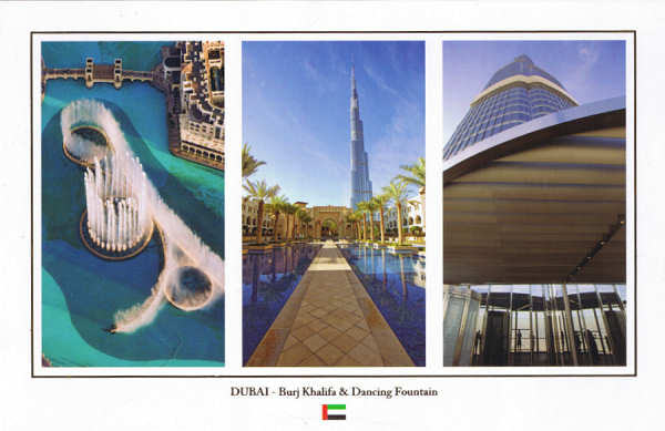 SN - DUBAI - Burj Khalifa & Dancing Fountain - Ed. Middle East Vision At the Top WWW.MIDDLE-EAST-VISION.COM BY NICOLE LUETTECKE - 2011 Dim. 17,5x11,5 cm - Col. Ftima M. Bia (2012).