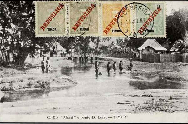 SN - Coilo "Ahahi" e ponte D. Luiz - Timor - Edio L. Geisler -  SD - Dim. ??x?? cm - Col. Rui Fonseca (Cerca de 1900)