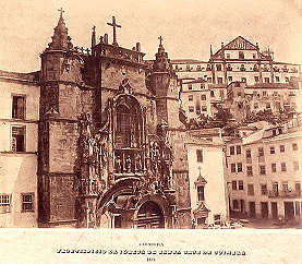 Frontispcio da Igreja de Santa Cruz de Coimbra - 1861. Clicar para ampliar.