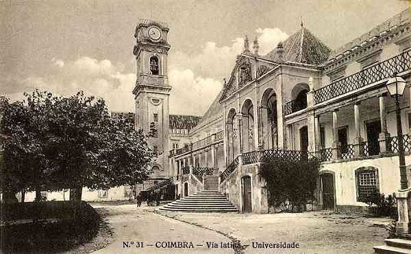 N. 31 - Coimbra: Via Latina - Universidade - Edio da Havaneza Central, R. Visconde da Luz, 2 a 6 Coimbra - S/D - Dimenses: 13,8x8,6 cm. - Col. Aurlio Dinis Marta.