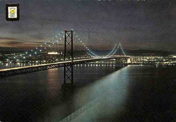 N. 607 - Lisboa Ponte Salazar (Vista Nocturna) - Ed. Lifer - Dimenses14,6x10,2 cm. - Col. Mrio F. Silva (1973).