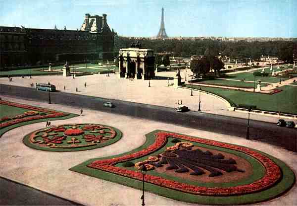 N. 767 - Le Louvre et l'Arc de Triomphe du Carrousel - Col. Messager - Dimenses: 15x10,4 cm. - Col. HJCO (1967).