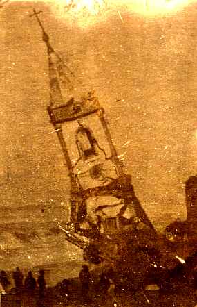 Torre da antiga igreja de Espinho, destruda pelo mar.