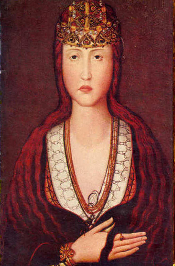 Retrato restaurado de St Joana. Quadro de autor primitivo, depois de restaurado. Museu de Aveiro