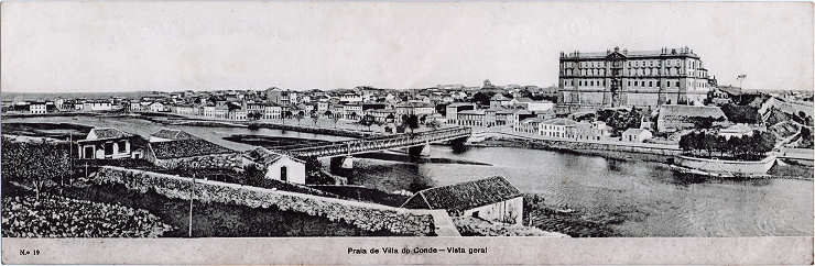 N 19 - Praia de Vila do Conde, vista geral - Editor desc. - Dim. 282x92 mm - Carimbo postal 08JAN1908 - Col. A. Monge da Silva - Clicar para ampliar.